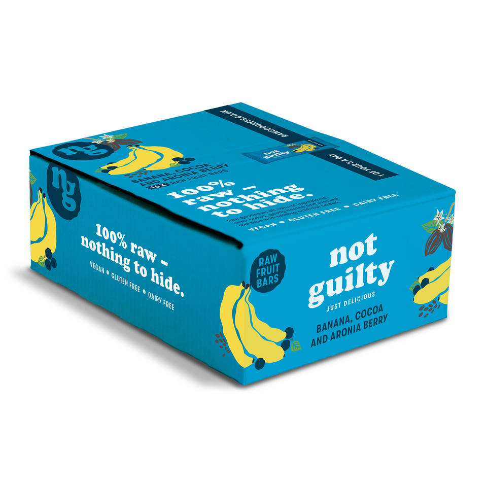 not guilty - just delicious | 16 Bar Case of Banana, Cocoa & Aronia Berry Fruit Bar
